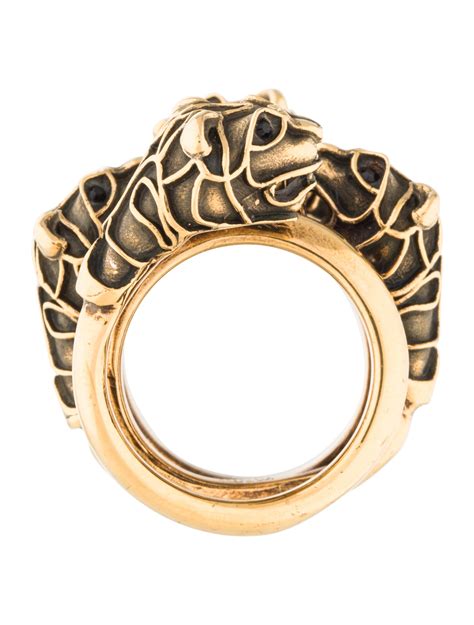 gucci tiger heads wrap ring